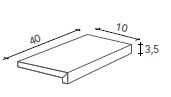 Castelvetro Aequa Elemento L Grip 40x10x3,5 cm